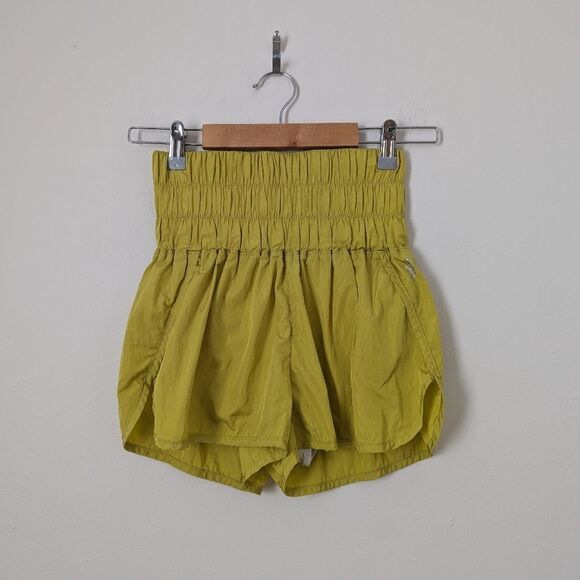 Free People FP Movement pomelo highlighter yellow Way Home athletic shorts - Picture 2 of 7